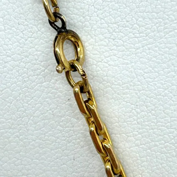 Tutankhamun Gold-tone Coin Pendant Necklace Egyptian Symbols & Greek Key Border - Picture 14 of 14